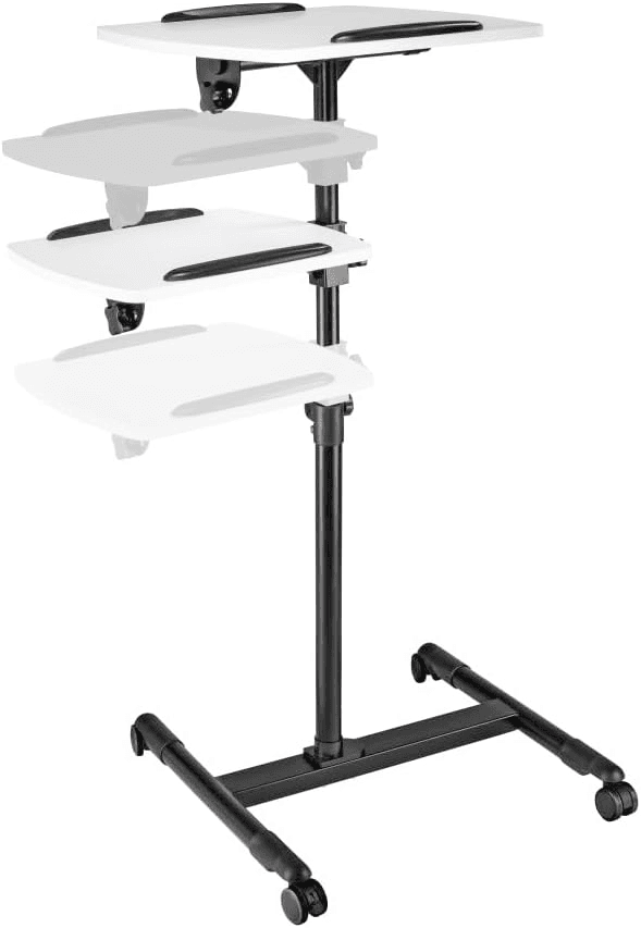 Hama Beamer-Stativ mit 2 Ebenen – Höhenverstellbarer Projektionstisch mit 2 Ebenen, 360° drehbar, neigbar und auf Rollen mobil mieten – Bild 2