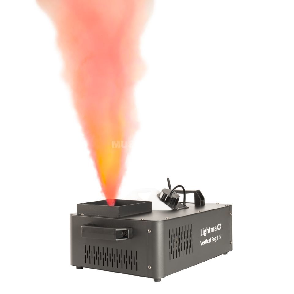 Vertikal-Nebelmaschine lightmaXX Vertical Fog 1.5 – 1450W Vertikal-Nebelmaschine mit RGBA-LED-Beleuchtung – bis zu 6 m Ausstoßhöhe, DMX-steuerbar, inkl. Funk-Fernbedienung mieten