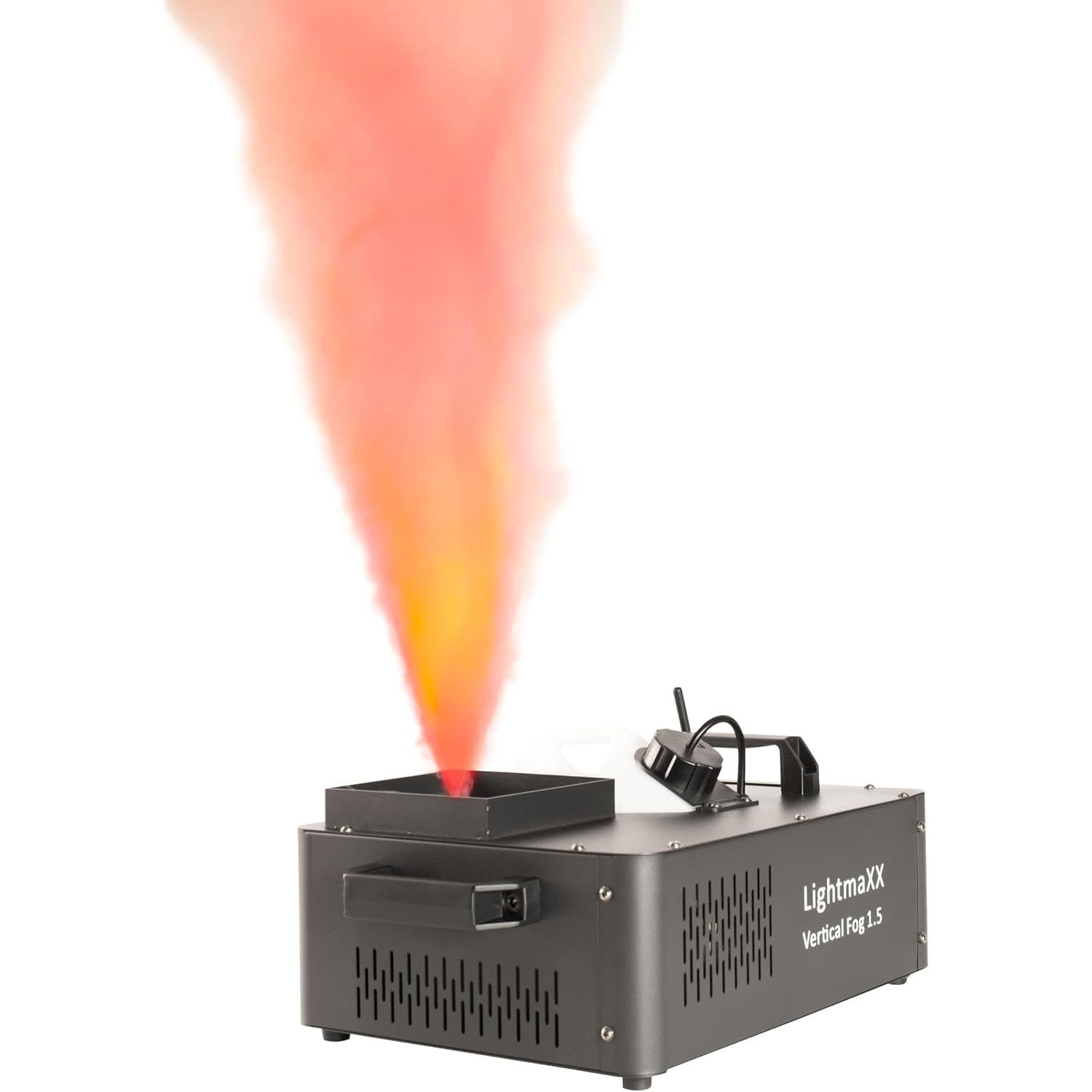 Vertikal-Nebelmaschine lightmaXX Vertical Fog 1.5 – 1450W Vertikal-Nebelmaschine mit RGBA-LED-Beleuchtung – bis zu 6 m Ausstoßhöhe, DMX-steuerbar, inkl. Funk-Fernbedienung mieten